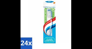 24 x Aquafresh Tandenborstel Clean Control Soft - Tandenborstel - Tandenborstel Soft - Tandenborstel Voor Tandvlees - Tandenborstel Voor Kinderen - Tandenborstel Met Flexibele Zone