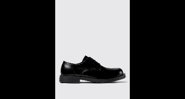 Leather Derby Shoes Chunky Sole Wo - Black Oxford Shoes