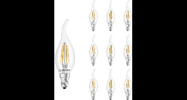 Ledvance LED Filament Tip-kaarslamp E14 - 3.4W 470lm 2700K 230V - Mat Glas - Ø35mm - 10 stuks - Geschikt voor klassiek interieur, wandlampen, horeca - 10 stuks