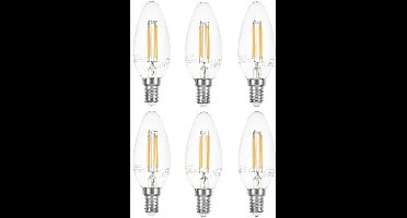 6 stuks | Ledmaxx LED kaarslamp 4W 400lm 2200K helder Dimbaar | E14 | Zeer Warm Wit | 4 watt | 15.000 Branduren