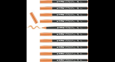 edding 4200 porseleinstift - abrikoos nude - 10 pennen - penseelpunt 1-4 mm - viltstift voor het schilderen en decoreren van keramiek, porselein - vaatwasmachinebestendig, lichtechte inkt, sneldrogend