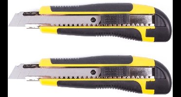 Benson Afbreekmes - 2x - profi - snijmes - werkmes - 18 mm - geel