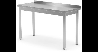 Wandtafel – Haltafel – Consoletafel – Sidetable – Werktafel – Roestvrij Staal – Verstelbare Poten – 140x70x85 cm
