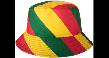 PartyXplosion Carnaval vissershoedje Limburg - zonnehoedje - geel/groen/rood - voor volwassenen