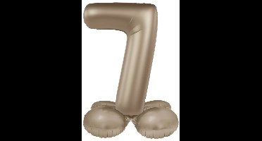 Staande Folieballon Cijfer 7 - Starlight Gold - Satin Gloss - 72 cm