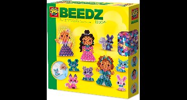 SES Creative - Beedz - Prinsesjes en Dierenvriendjes - 1600 Strijkkralen met Grondplaten en Strijkvellen - Vanaf 5 Jaar