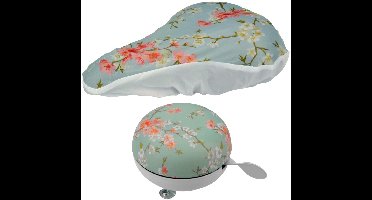 Set bel en zadeldekje met bloemenpatroon