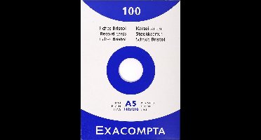 3x etui 100 steekkaarten bristol - effen niet geperforeerd 148x210mm, Wit