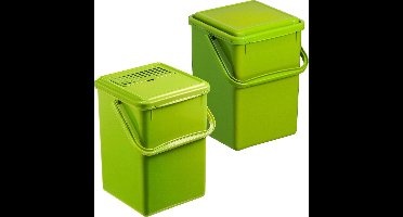 ROTHO organische compostbak 4,5 liter limoengroen | Composter voor meer duurzaamheid in het huishouden