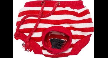 Loopsheidbroekje Hond M - Hondennluiers Reu - Hondenluier Teef - Hondenbroekje Loopse Hond - Rood/Wit Medium Animal King