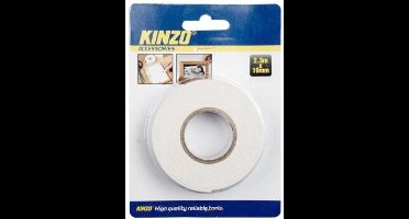 Dubbelzijdig plakband 2,3 mtr 19 mm. Tape plakt aan 2 kanten.