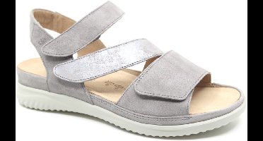 Hartjes, BREEZE SANDALE, 132.1135/34 44.44, Lichtgrijze dames sandalen met klittenband sluiting en een uitneembaar voetbed