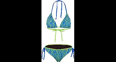 BECO zebra vibes triangelbikini - C-cup - blauw/groen - maat 36