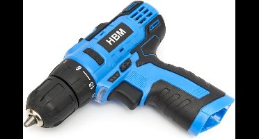 HBM accu boormachine 10,8 V 28 Nm met verlichting, variabel toerental, 19 standen, 10 mm boorcapaciteit