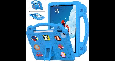 Hoes geschikt voor iPad 2022 Kinderen Licht Blauw - Hoes geschikt voor iPad pro 11 Kidsproof Backcover met handvat - Hoes geschikt voor iPad Air 4 / 5 hoes 10.9 - Hoes geschikt voor iPadHoes geschikt voor iPad 10 Hoes Kinderen -Kindertablet