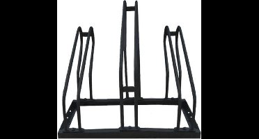 BRASQ Fietsenrek voor 3 Fietsen - Fietsenstandaard - Fietsrek - Fietsbeugel voor Vloer Inclusief bevestigingsmateriaal - Zwart