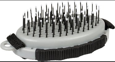 Duvoplus - Dierenborstel - Hond - Pinnen Handborstel 11,5x7x4cm Zwart/grijs - 1st