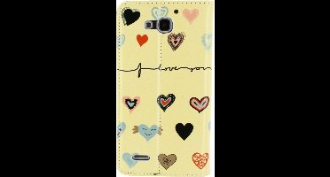Mobilize Magnet Book Card Stand Case Huawei Ascend G750 I Love You