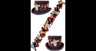 Applicatie day of the death / hoedenband 65 cm