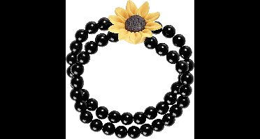 Parel armband hippie met bloem