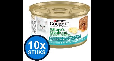 10x Gourmet - Nature's Creations Mousse Kabeljauw - Kattenvoer Natvoer - 85g