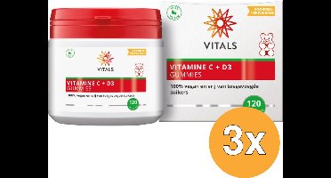 3x Vitals Vitamine C + D3 Gummies (120 gummies)