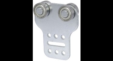 19 mm railloper met dubbele gelagerde wielen - schuifzeil hang lagers - zeillager - opleggerschuifrol - zeilrollen - vrachtwagenrollen