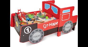 Hape No.1 Engine Table - Opvouwbare Treintafel met Geluid en Licht, 24-delig, 3 Jaar+