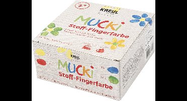 Muck Vingerverf, blauw, groen, rood, geel, 4x150 ml/ 1 doos