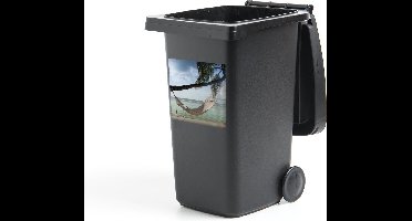 Container sticker Hangmat - Palmboom - Zee - 40x40 cm - Kliko sticker