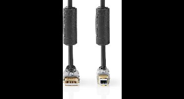 Nedis USB-Kabel - USB 2.0 - USB-A Male - USB-B Male - 2.5 W - 480 Mbps - Verguld - 5.00 m - Rond - PVC - Antraciet - Doos
