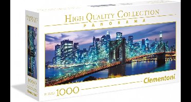 Clementoni - Puzzel - 1000 Stukjes - Panorama New York Brooklyn Bridge - Puzzel Voor Volwassenen