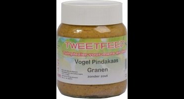 Tweetfeed Vogelpindakaas zonder zout 360 gram GP Zaden in glazen pot