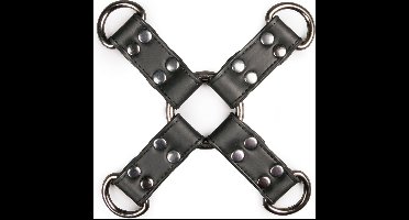 EasyToys - Kunstleren Hogtie - Duurzaam - Bondage Set - Handboeien - BDSM Set - BDSM Toys - Rollenspel Erotiek - Erotisch Spel - Sex Toys voor Vrouwen en Mannen - Zwart
