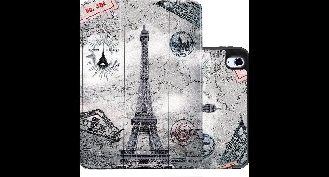 Hoes - Geschikt voor Apple iPad Air 4 (2020) - 10.9 inch - 4e Generatie - Dun & Stevig - Trifold Bookcase - Hard Cover Case - Met Uitsparing Geschikt voor Apple Pencil - Hardcover Book - Tablet Hoesje - Eiffeltoren