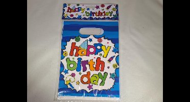 Uitdeelzakjes Blauw, 6stuks Kindercrea