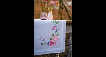 Vervaco - Loper kit - Bloemen met vlinders - PN-0167963 - Borduren - Borduurpakket - Borduurpakket volwassenen - Borduurpakket kind