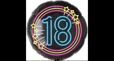 Folieballon - 18 Jaar - Neon - Zonder vulling