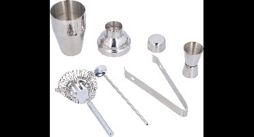 alpina Cocktailset - Cocktailshaker - in Geschenkdoos - 5-Delig - RVS