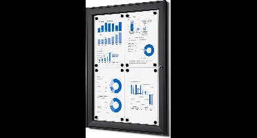 Indoor Vergrendelbaar Notitiebord SCS 4x A4 Zwart - Syna SCS4XA4C9005