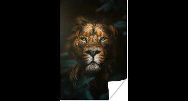 Poster Leeuw - Planten - Jungle - 20x30 cm