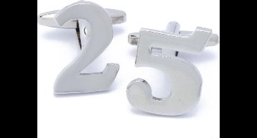 Manchetknopen - Cijfer Nummer 25 Vijfentwintig