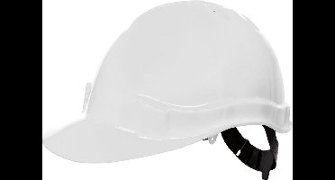 M-Safe PE veiligheidshelm MH6000 wit met schuifinstelling - Geventileerd