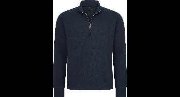 Mario Russo Pique Longsleeve Shirt - Trui Heren - Sweater Heren - Coltrui Heren - XL - Navy