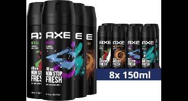 AXE Deodorant Bodyspray Mix Set- 8 stuks - Voordeelverpakking
