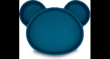 Youly® Siliconen kinderbord beer - Kinderservies - Baby servies - Baby bord - Anti Slip - Bord met zuignap - BPA vrij - Marine Blauw