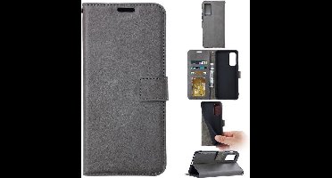 LuxeBass Boekhoesje geschikt voor iPhone 13 Pro - Grijs - telefoonhoes - gsm hoes - telefoonhoesjes