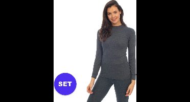 Heatkeeper - Thermo broek/shirt dames - Set - Antraciet - XL - Thermokleding dames