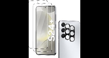 Screenprotector Geschikt voor Samsung S24 Plus Screen Protector en Camera lens protector / Tempered glass Screen protector voor Samsung S24 Plus - Beschermglas - Glasplaatje - 2+2 stuks