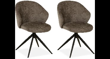 MX Sofa - Eetkamer stoel Jane - Taupe (set van 2 stuks)